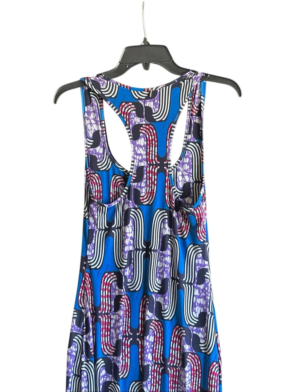 NWT MISA Los Angeles Blue Patterned Sleeveless Tank Maxi Dress. Size Large - Picture 7 of 12